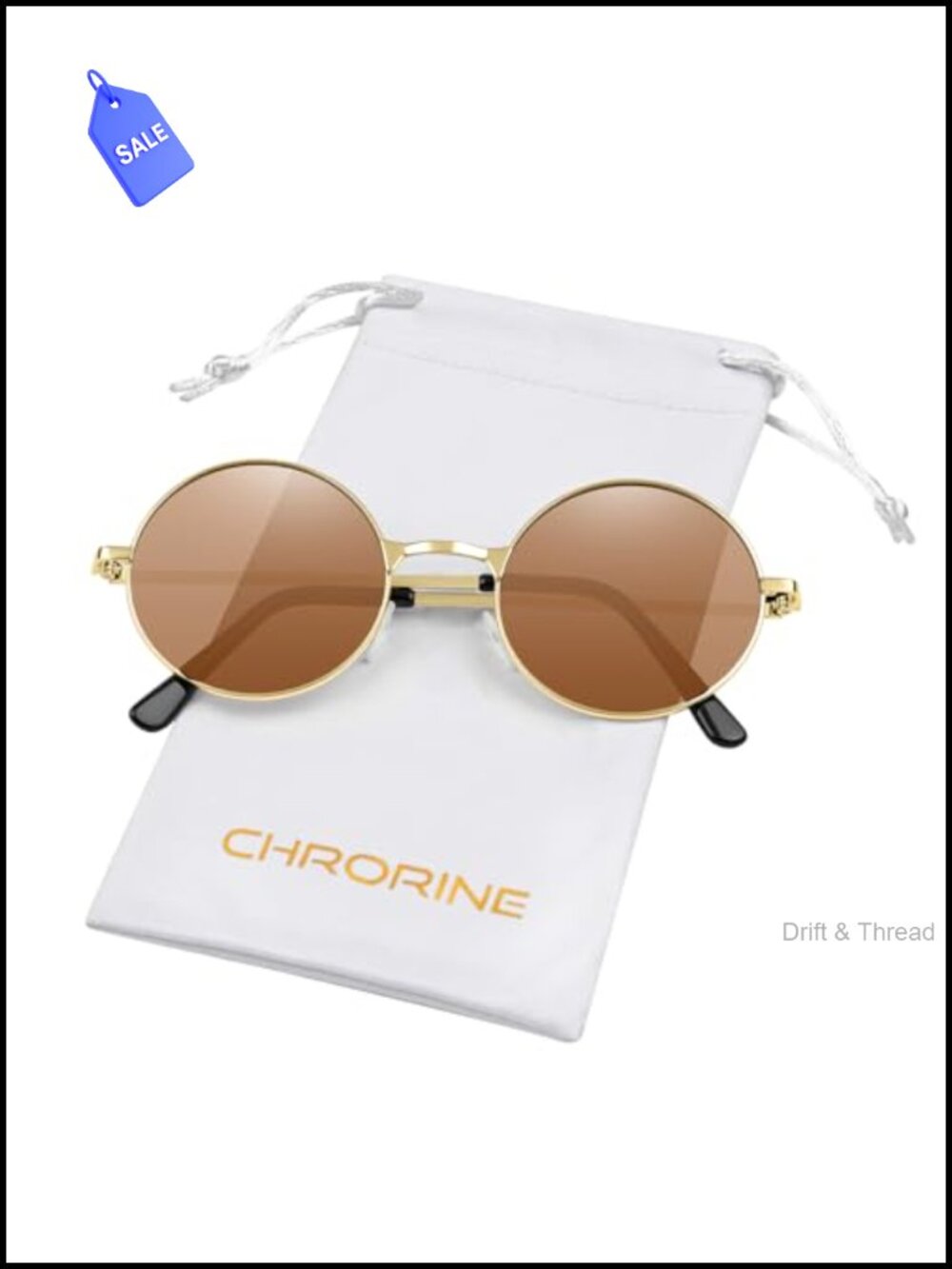 Round Retro Hippie Sunglasses 70s Festival Party Accessory Metal Frame